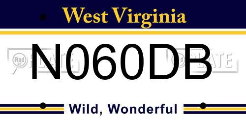 N060DB West Virginia License Plate