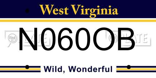 N060OB West Virginia License Plate