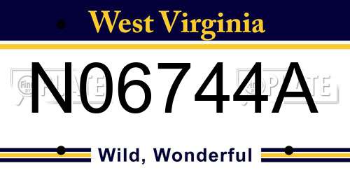 N06744A West Virginia License Plate