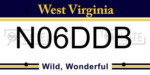 N06DDB West Virginia License Plate