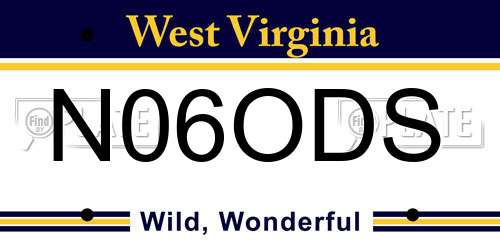 N06ODS West Virginia License Plate