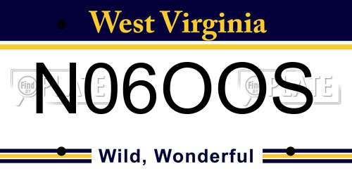 N06OOS West Virginia License Plate