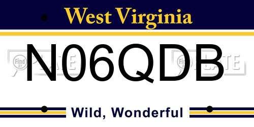 N06QDB West Virginia License Plate