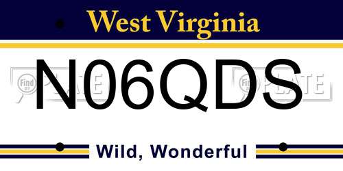 N06QDS West Virginia License Plate