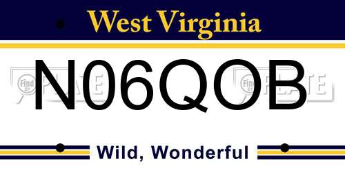 N06QOB West Virginia License Plate