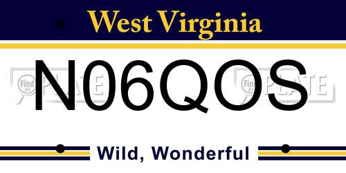 N06QOS West Virginia License Plate