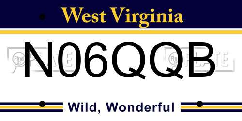 N06QQB West Virginia License Plate