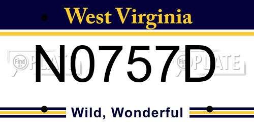 N0757D West Virginia License Plate