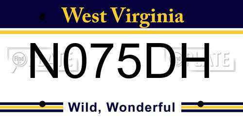 N075DH West Virginia License Plate