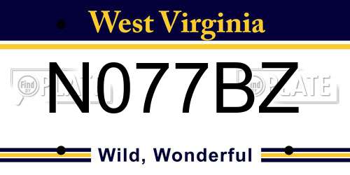 N077BZ West Virginia License Plate