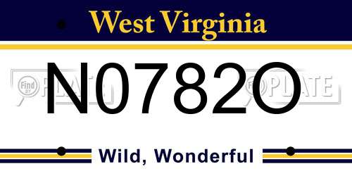 N0782O West Virginia License Plate