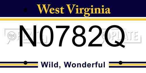 N0782Q West Virginia License Plate