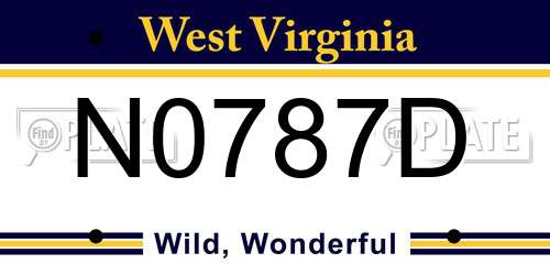 N0787D West Virginia License Plate