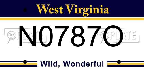 N0787O West Virginia License Plate