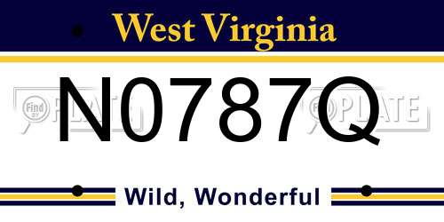 N0787Q West Virginia License Plate