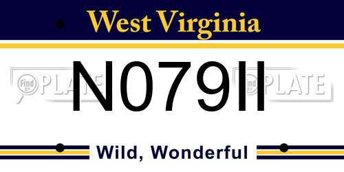 N079II West Virginia License Plate