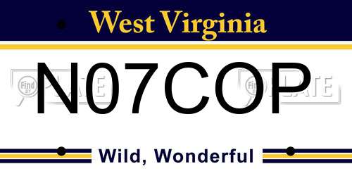 N07COP West Virginia License Plate