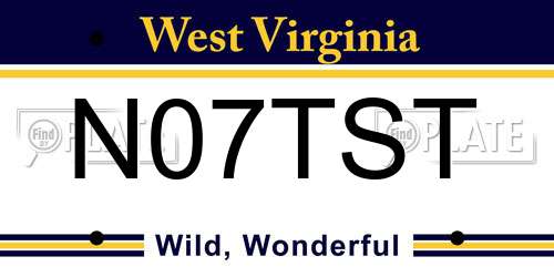 N07TST West Virginia License Plate