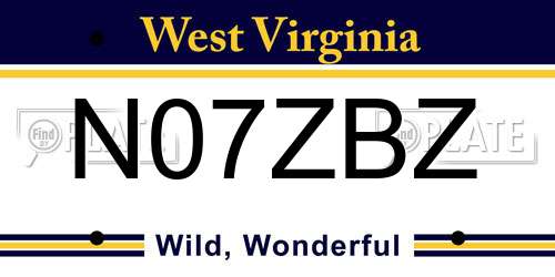 N07ZBZ West Virginia License Plate