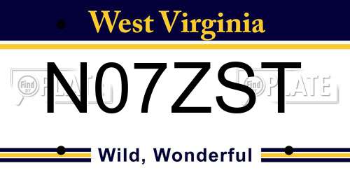 N07ZST West Virginia License Plate