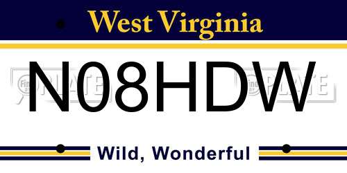 N08HDW West Virginia License Plate