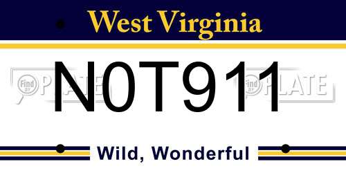 N0T911 West Virginia License Plate
