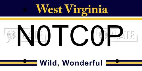 N0TC0P West Virginia License Plate