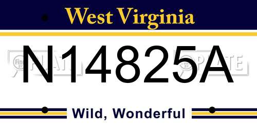 N14825A West Virginia License Plate