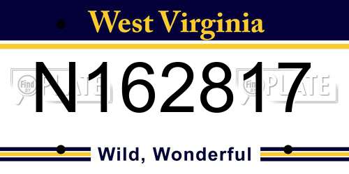N162817 West Virginia License Plate