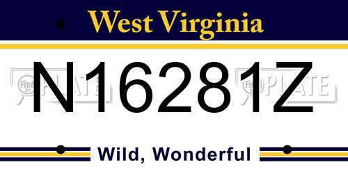 N16281Z West Virginia License Plate