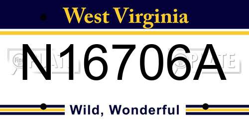N16706A West Virginia License Plate