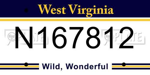 N167812 West Virginia License Plate
