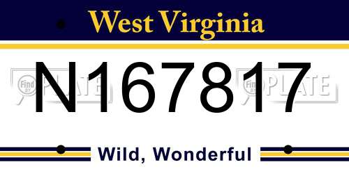 N167817 West Virginia License Plate