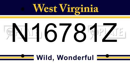 N16781Z West Virginia License Plate