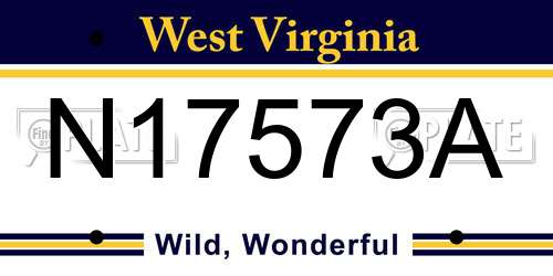 N17573A West Virginia License Plate