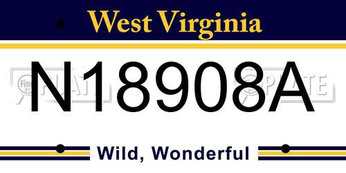 N18908A West Virginia License Plate