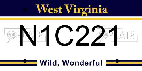 N1C221 West Virginia License Plate