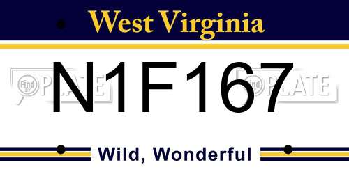 N1F167 West Virginia License Plate