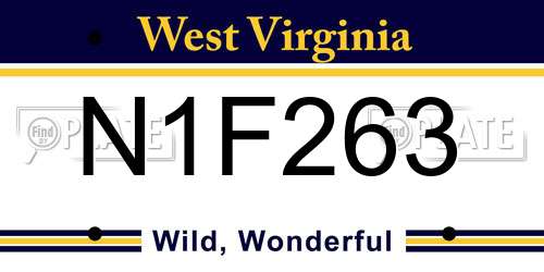 N1F263 West Virginia License Plate
