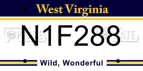 N1F288 West Virginia License Plate
