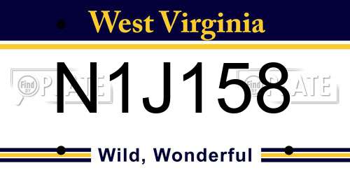 N1J158 West Virginia License Plate