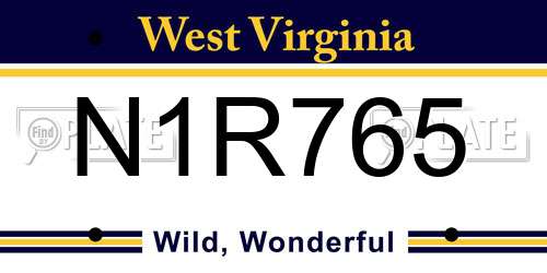 N1R765 West Virginia License Plate
