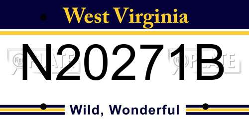 N20271B West Virginia License Plate