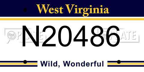 N20486 West Virginia License Plate