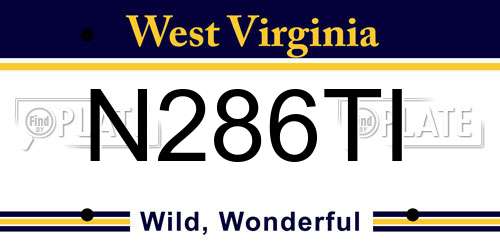 N286TI West Virginia License Plate
