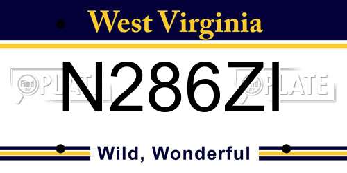 N286ZI West Virginia License Plate