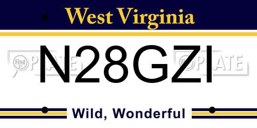 N28GZI West Virginia License Plate