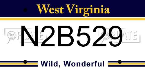 N2B529 West Virginia License Plate
