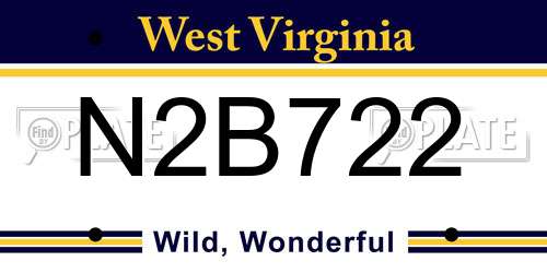 N2B722 West Virginia License Plate