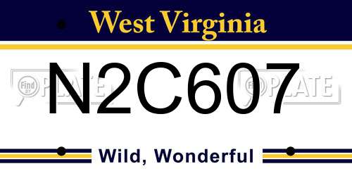 N2C607 West Virginia License Plate